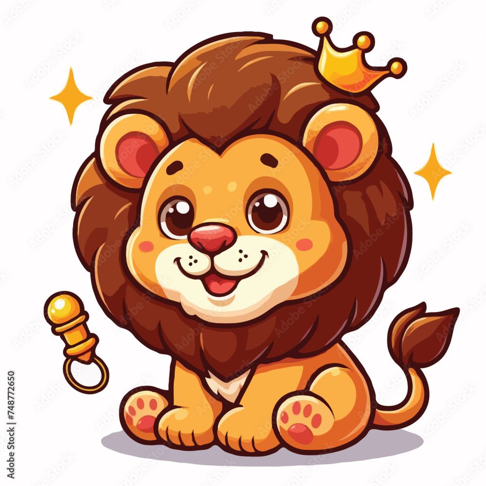 Cute lion vactor on white background. Cute lion vactor on white background.