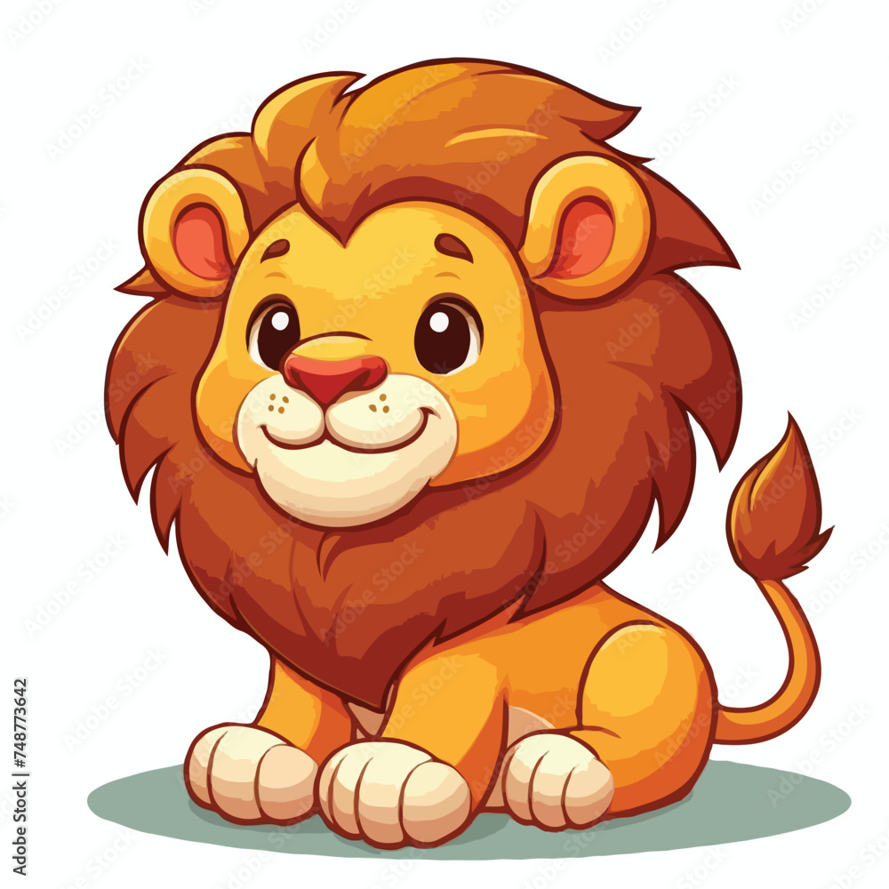 Cute lion vactor on white background. Cute lion vactor on white background.