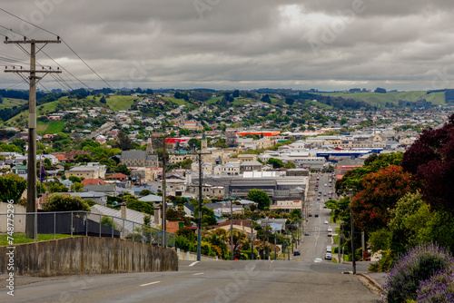 A view of Oamaru, the largest town in North Otago on the Pacific east coast of the South Island of New Zealand.