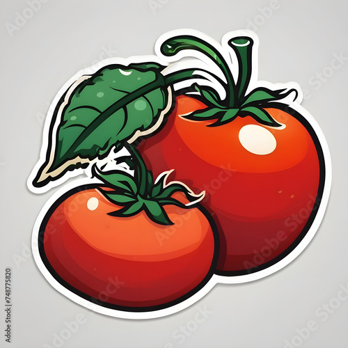 tomato on green background