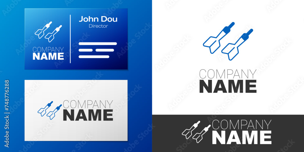 Logotype Dart arrow icon isolated on white background. Logo design template element. Vector