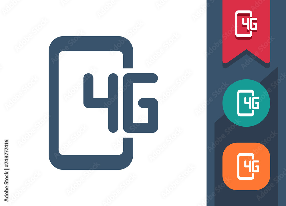 Smartphone Icon. Mobile Phone, Telephone, Internet, 4G Smartphone Icon. Mobile Phone, Telephone, Internet, 4G