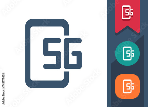 Smartphone Icon. Mobile Phone, Telephone, Internet, 5G