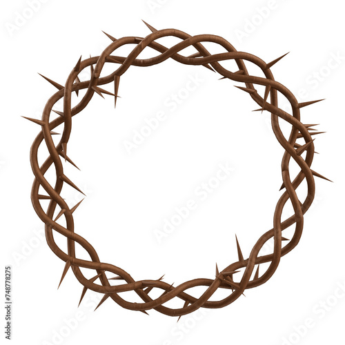 Coroa de espinhos de jesus cristo elemento 3d isolado photo