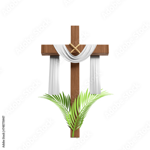 Cruz de Jesus Cristo Elemento 3D Isolado