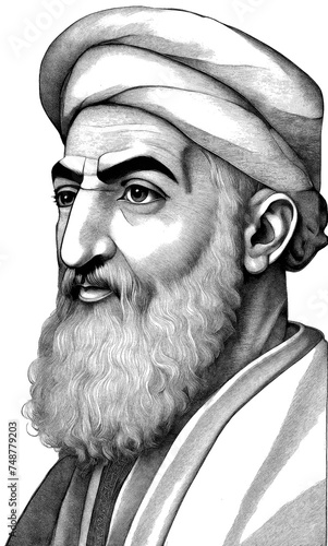 Portrait of Al-Khwarizmi, generative AI photo