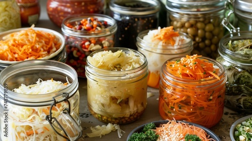 Variety of fermented vegeta...
