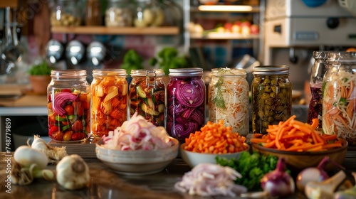 Variety of fermented vegeta...