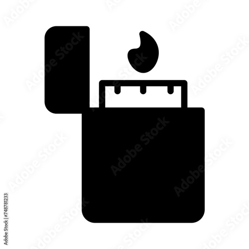 Camping Fire Lighter Glyph Icon