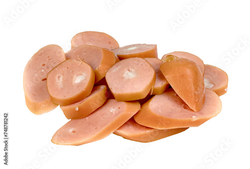 Sausage sliced isolated
