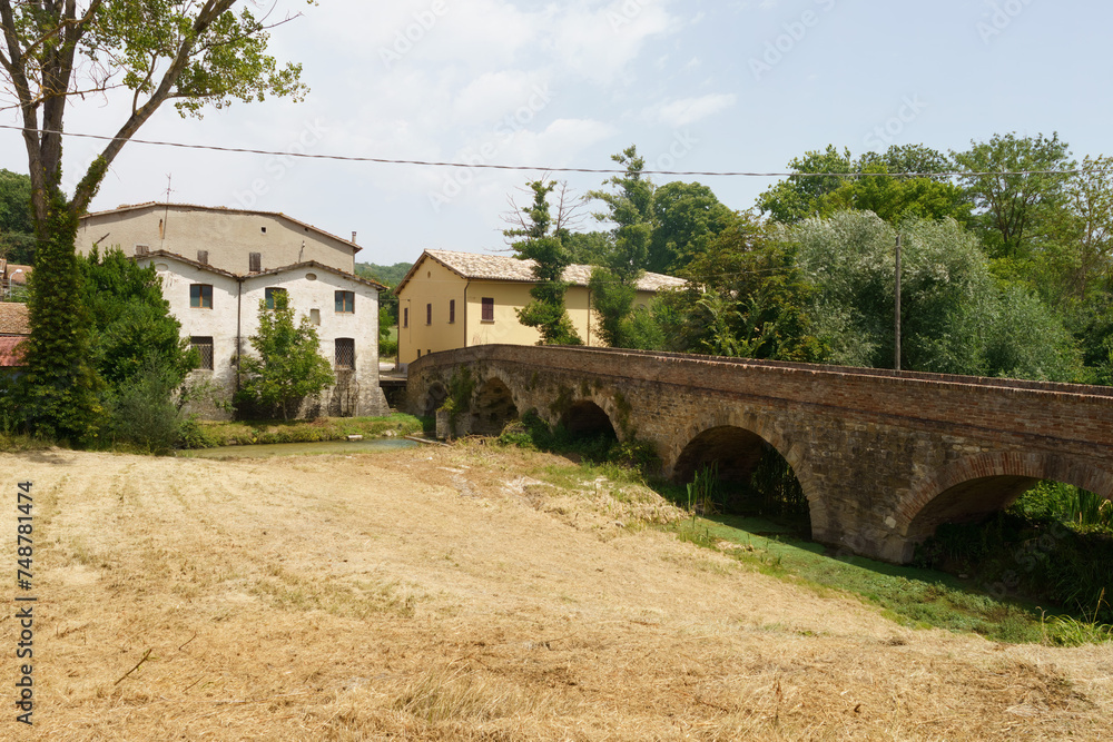 Rural landscape near Fiastra, Marche, Italy, at summer