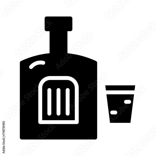 Alcohol Bar Bottle Glyph Icon