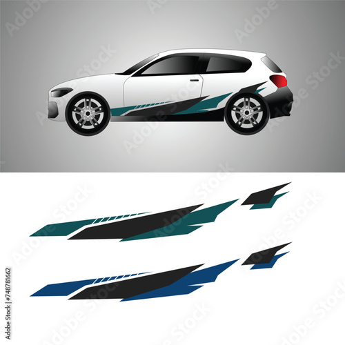 car body wrap sticker design vector. modern car body stickers