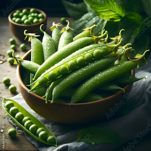 Feine Grüne Erbsen: Frisches Gemüse photo