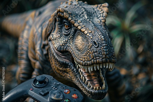 rex with gamepad Gaming concept © Zoya