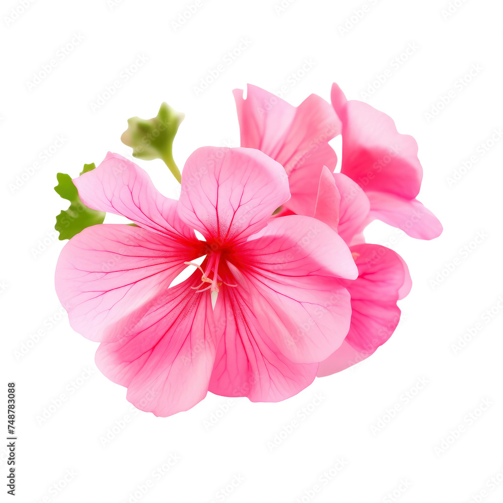 color geranium flowers isolated on white