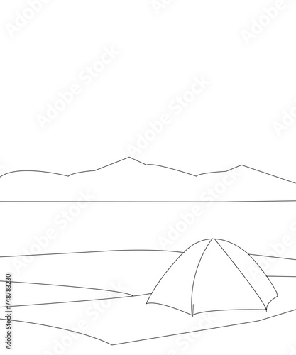 camp coloring page for school children