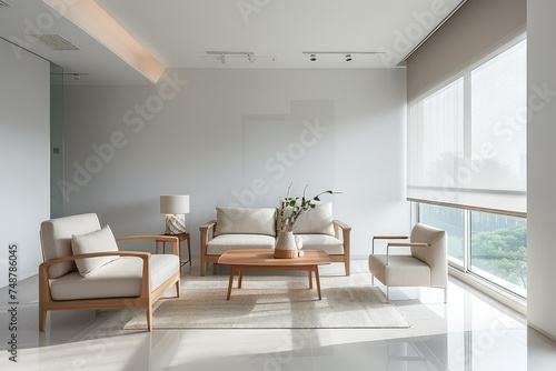 Minimalist Elegance  A Modern Living Room with Sleek Furniture and Clean Lines.