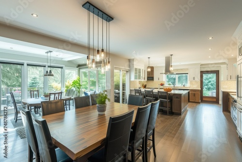 Open Concept Living: A Spacious Kitchen and Dining Area Designed for Entertaining.