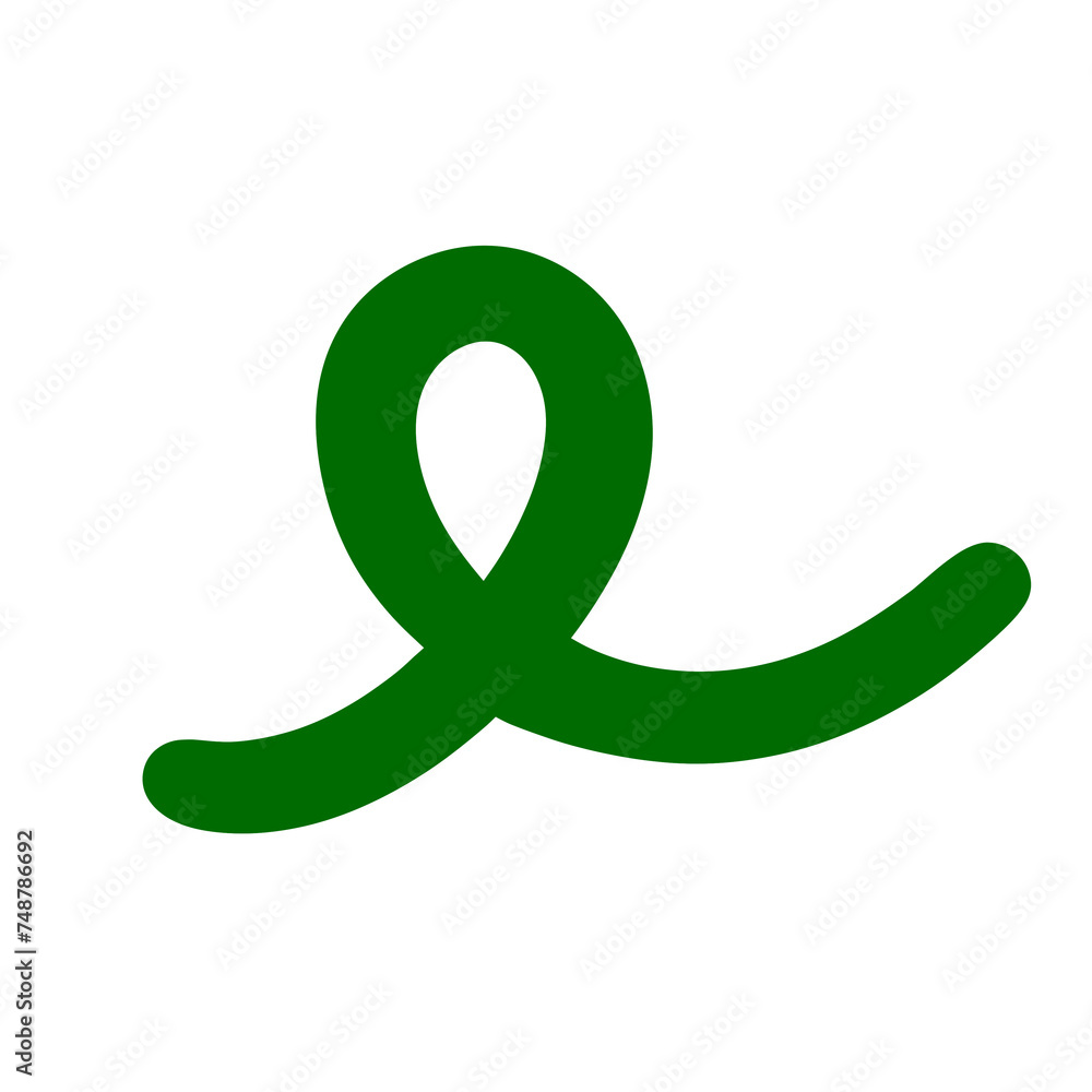 Green Curved Squiggle Shape Line Green Curved Squiggle Shape Line