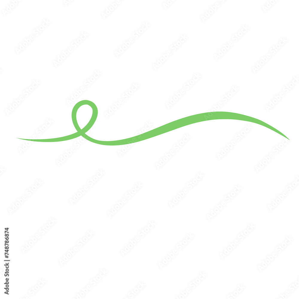 Green Curved Squiggle Shape Line Green Curved Squiggle Shape Line