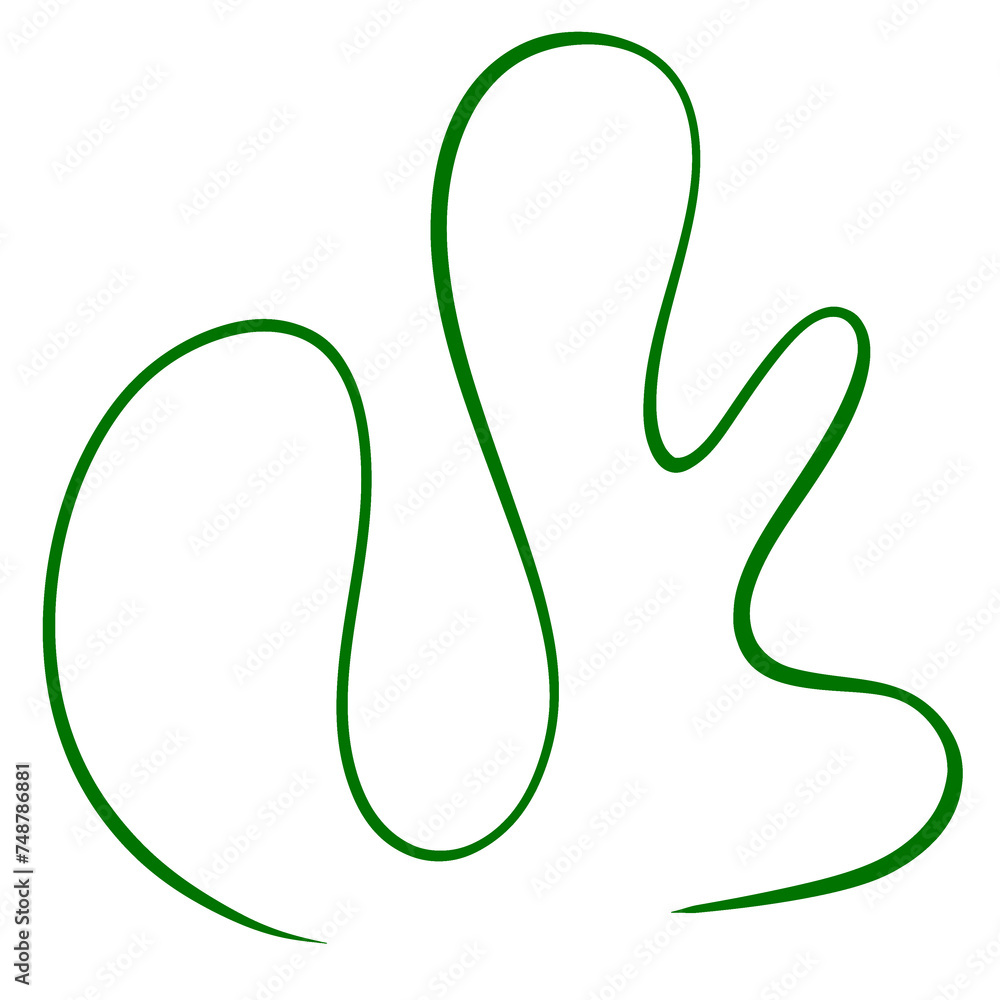 Green Curved Squiggle Shape Line Green Curved Squiggle Shape Line