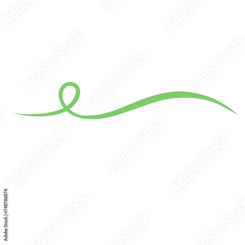 Green Curved Squiggle Shape Line  © Совгіра Марина