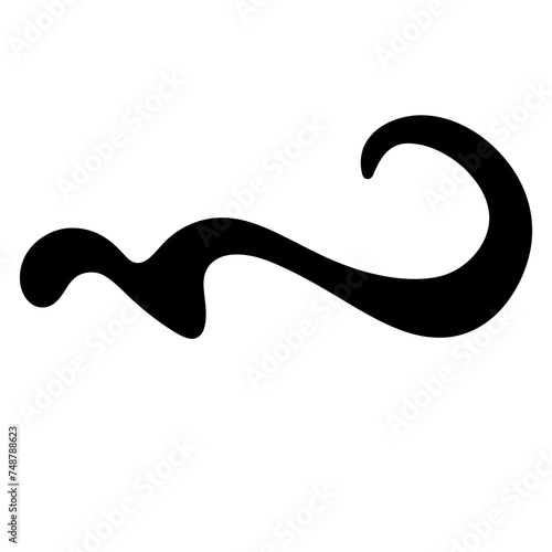 Black Squiggle Swirl Line