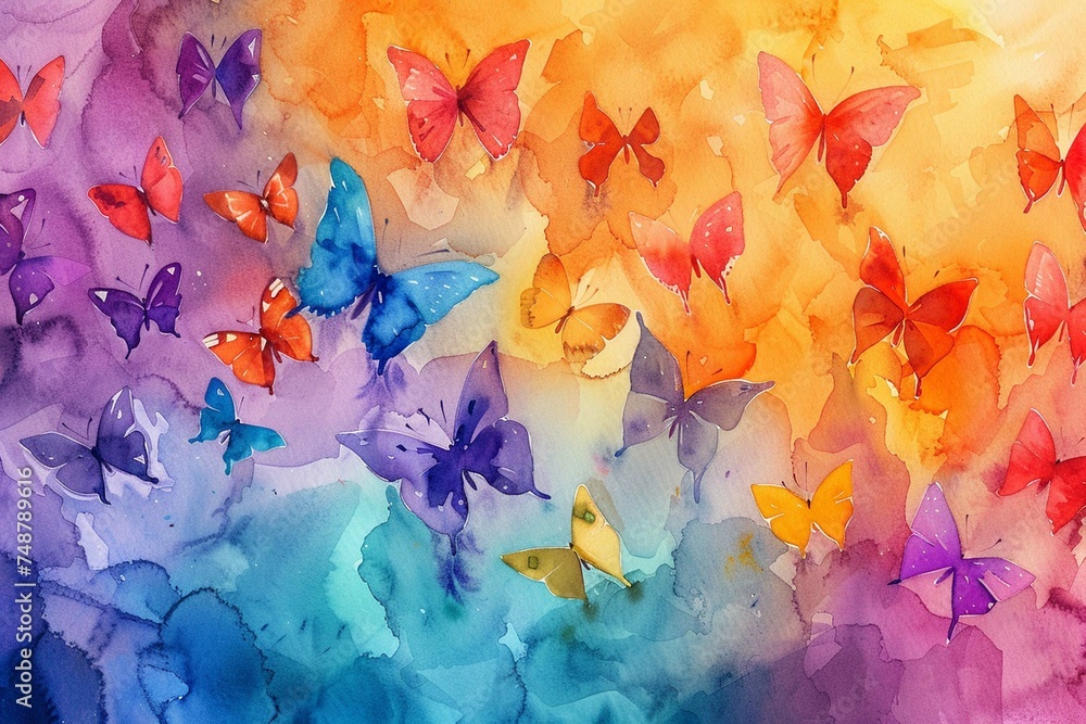 Colors of rainbow Photo watercolor paper