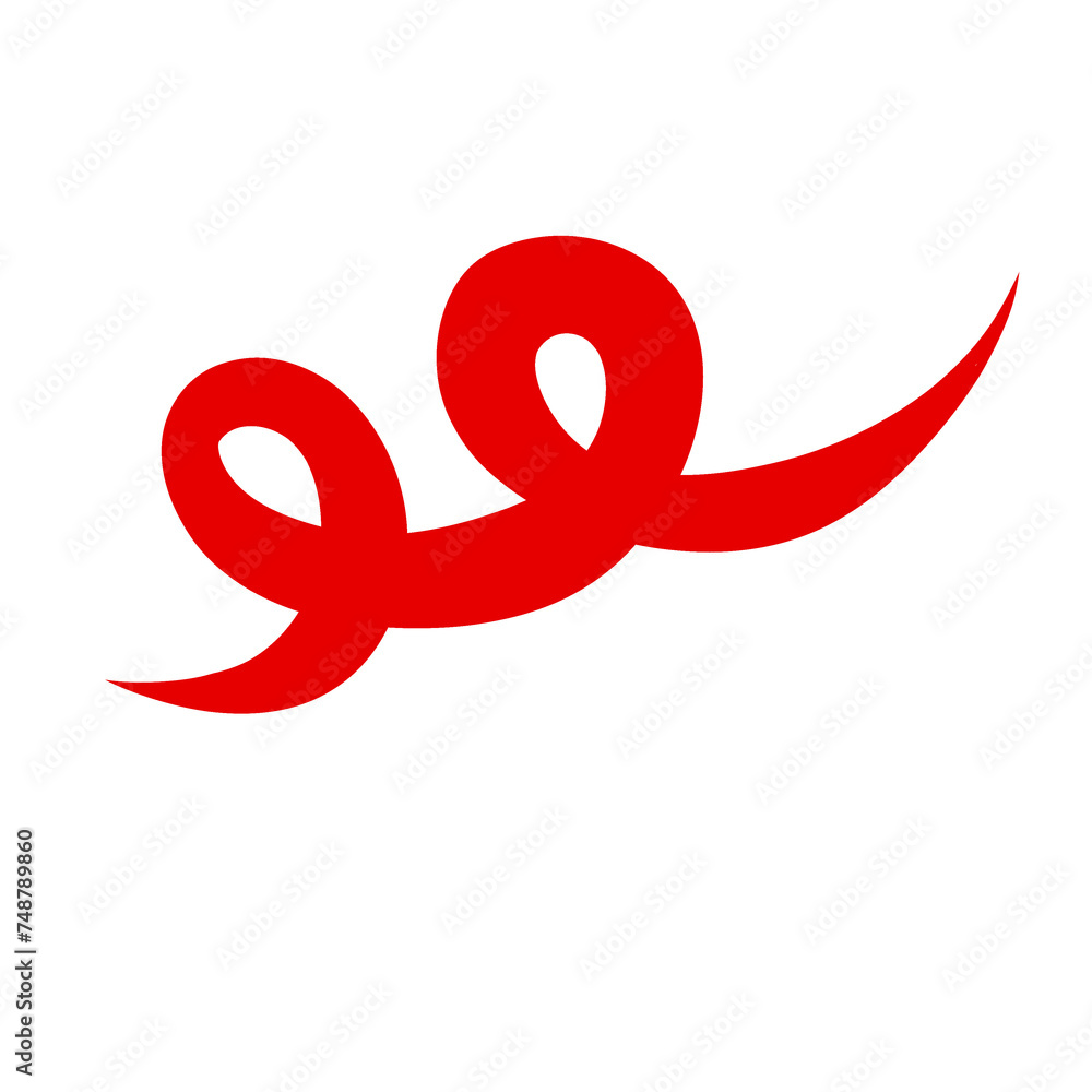 Red Curved Squiggle Line Divider Red Curved Squiggle Line Divider
