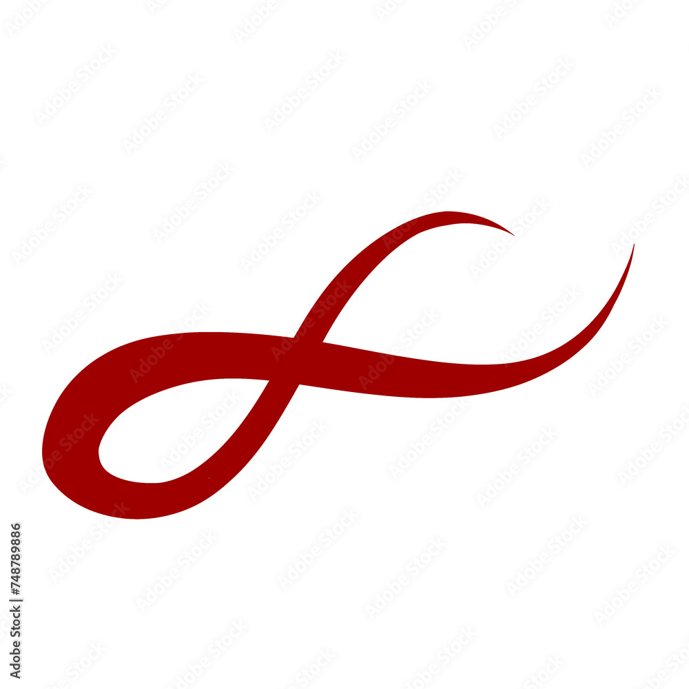 Red Curved Squiggle Line Divider Red Curved Squiggle Line Divider