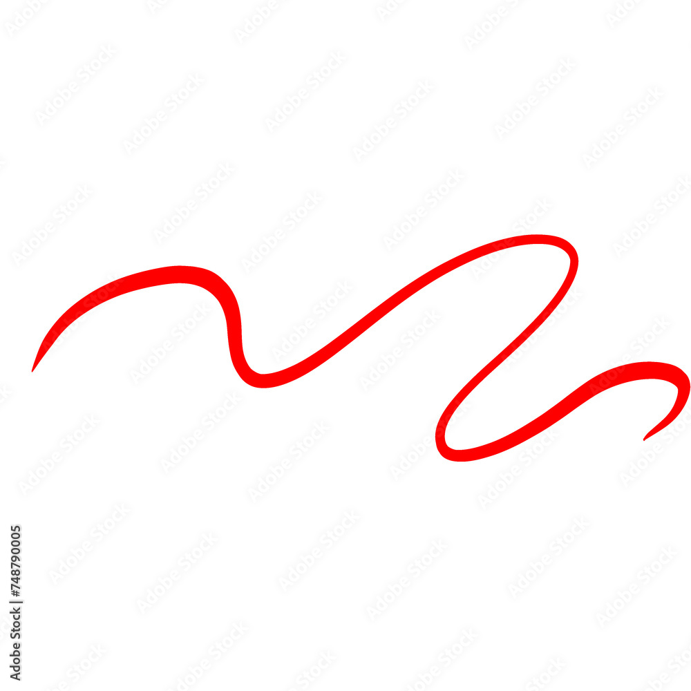Red Curved Squiggle Line Divider Red Curved Squiggle Line Divider