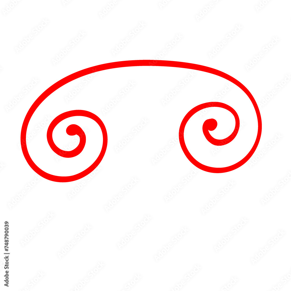 Red Curved Squiggle Line Divider Red Curved Squiggle Line Divider