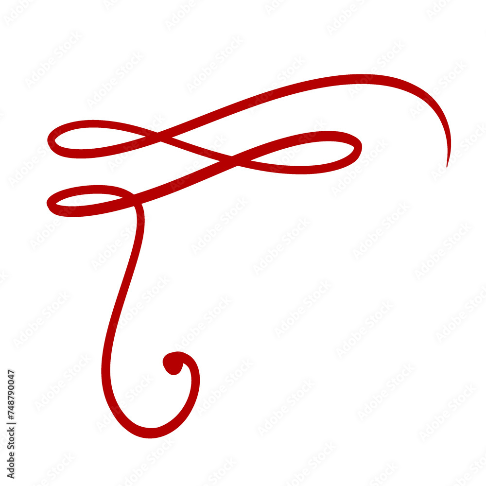 Red Curved Squiggle Line Divider Red Curved Squiggle Line Divider