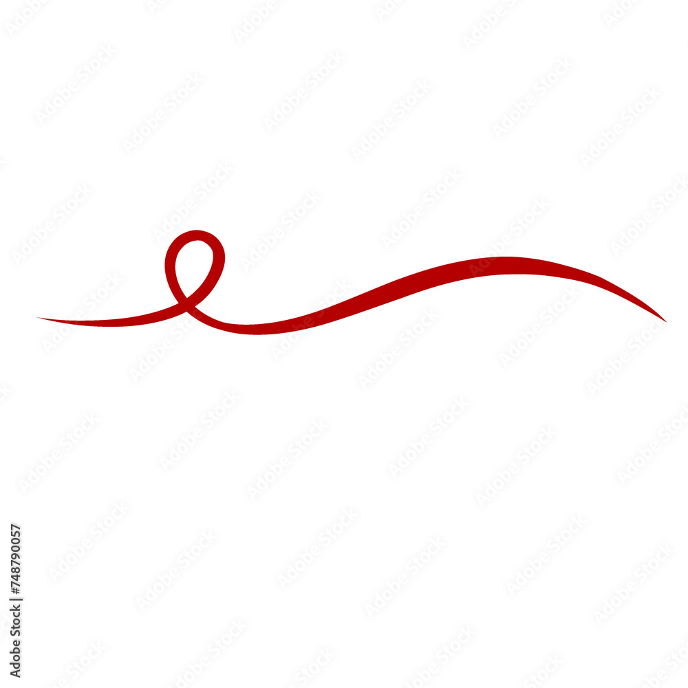 Red Curved Squiggle Line Divider Red Curved Squiggle Line Divider