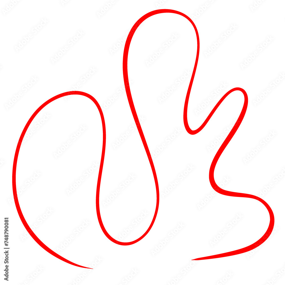 Red Curved Squiggle Line Divider Red Curved Squiggle Line Divider
