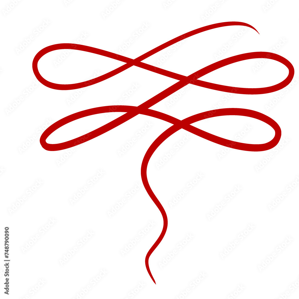 Red Curved Squiggle Line Divider Red Curved Squiggle Line Divider