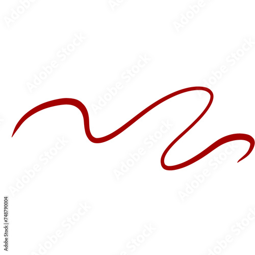 Red Curved Squiggle Line Divider