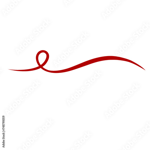 Red Curved Squiggle Line Divider