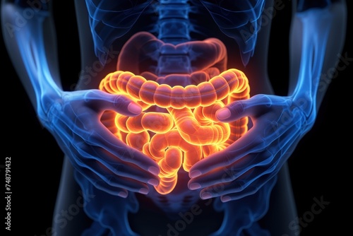 Intestine inflammation, disease, problem. Guts, bowel, medical check up. Gastroenterology photo