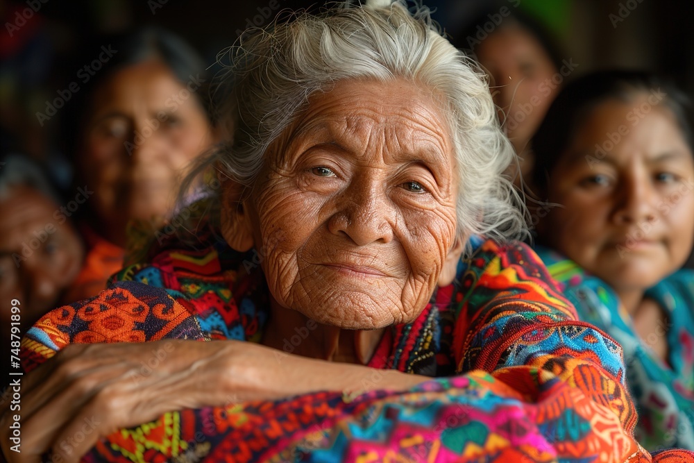Portrait of an elderly indigenous woman with traditional clothing Portrait of an elderly indigenous woman with traditional clothing
