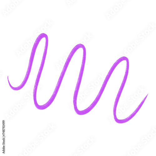 Purple Squiggle Swirl Line