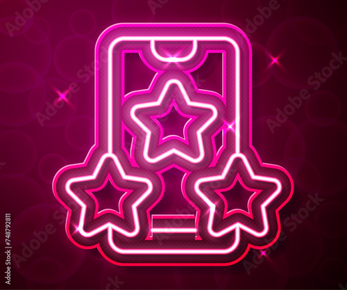 Glowing neon line Online sports betting icon isolated on red background. Sport bet bookmaker. Betting online make money. Vector