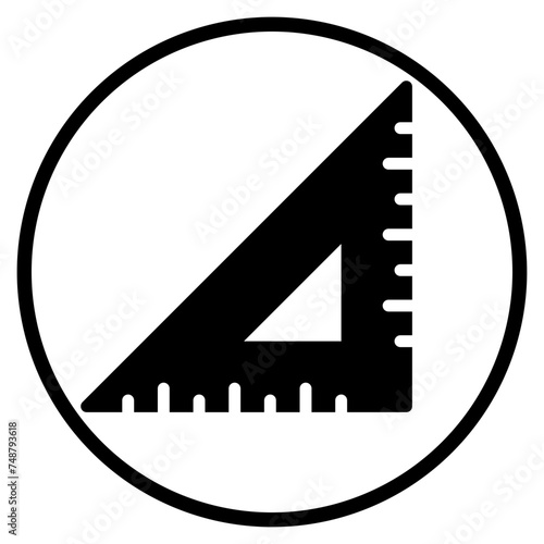 Bild auf Leinwand set square glyph icon