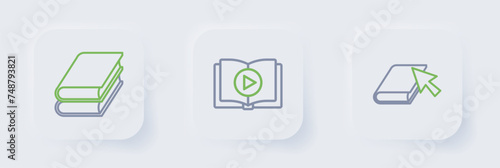Free Download Set line Online book, Audio and Book icon. Vector - GFXLoad