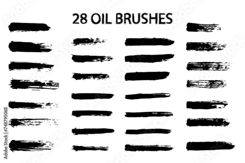Vector set of brush strokes.