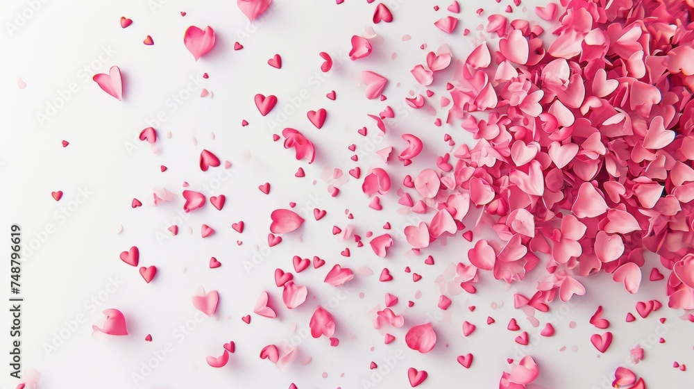 Pink rose petals white background. Romantic card background. Pink rose petals white background. Romantic card background.