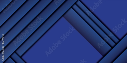 Blue black abstract background geometry shine and layer element vector for presentation design.