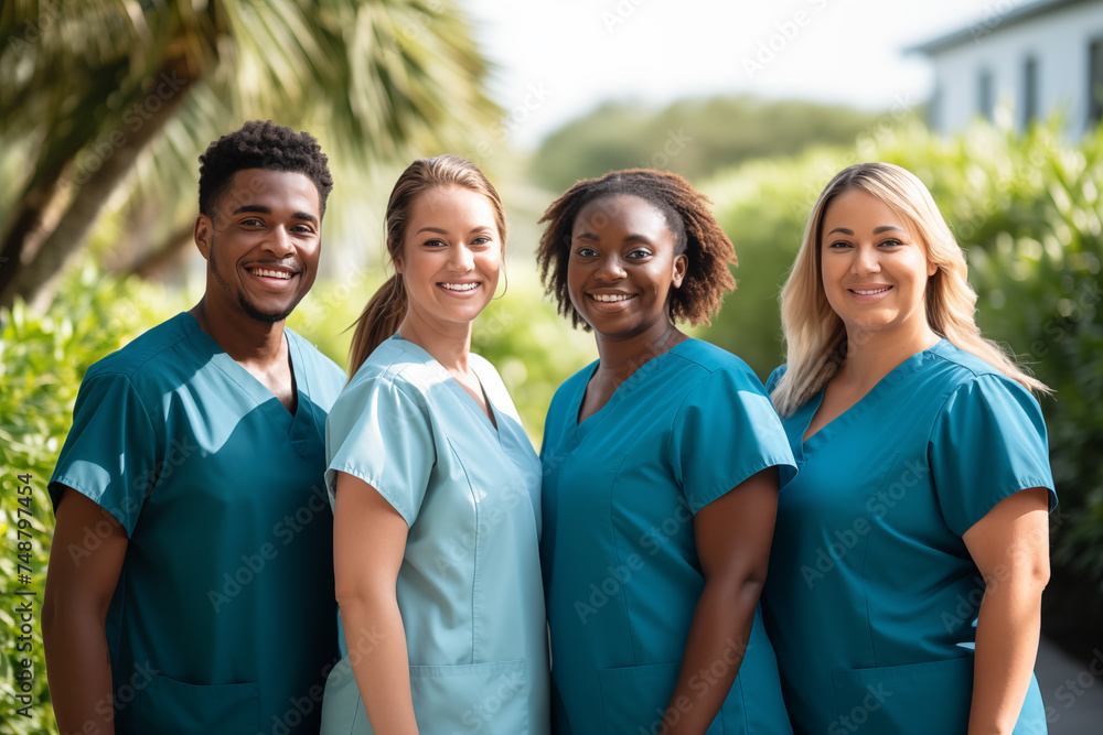 multiethnic team of doctors multiethnic team of doctors