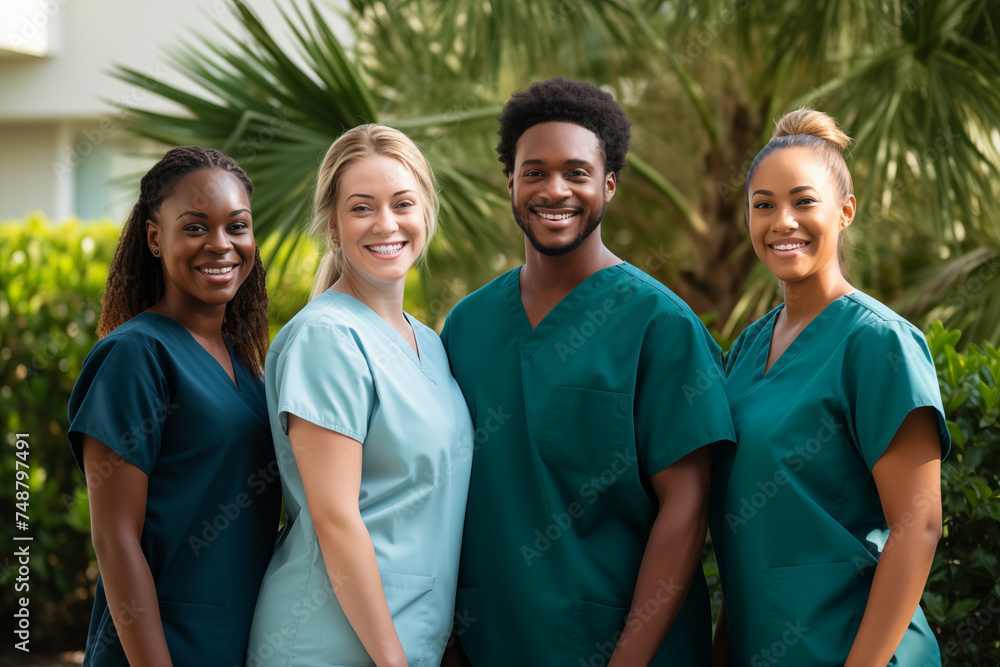multiethnic team of doctors multiethnic team of doctors